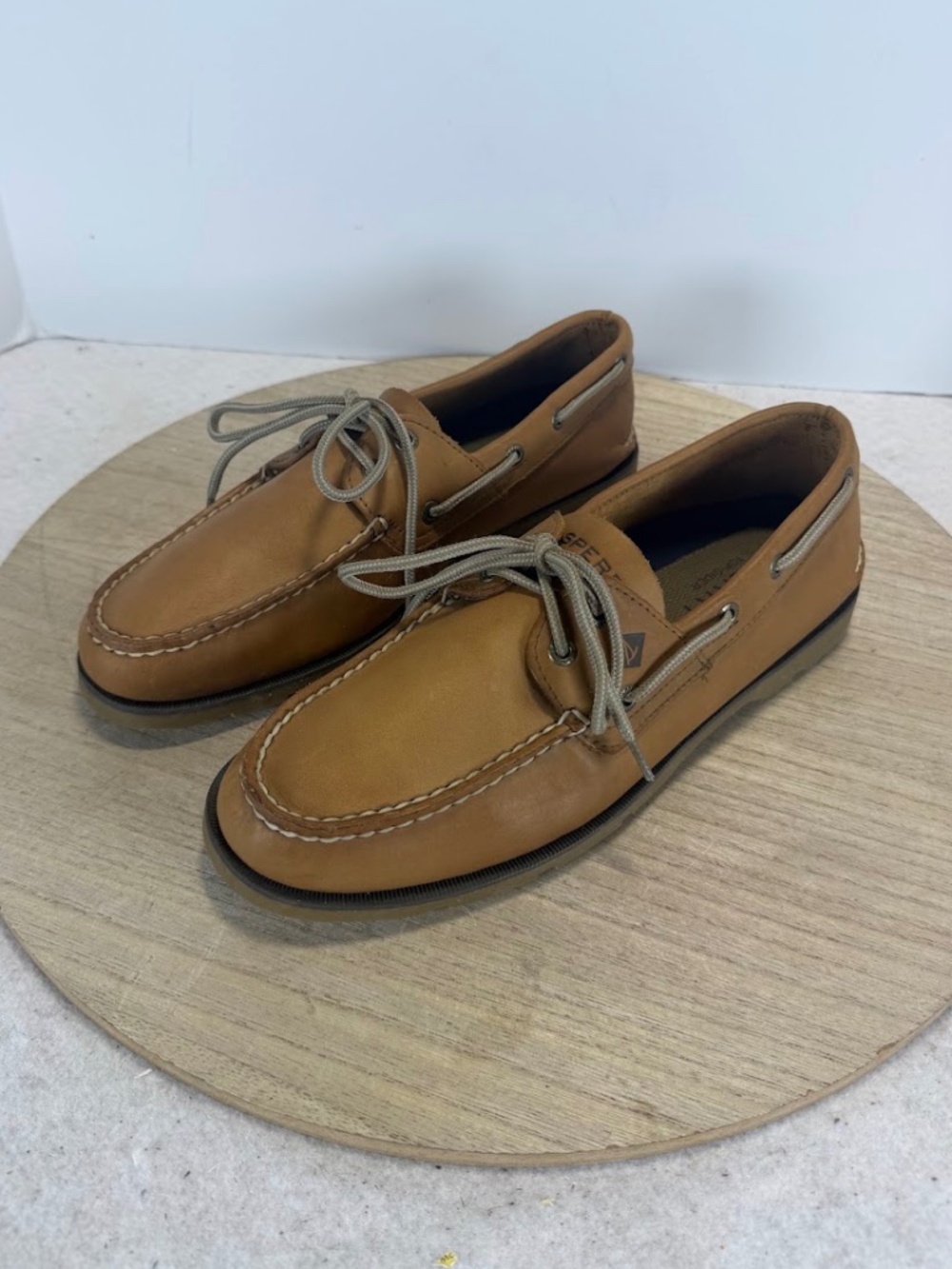Sperry Top-Sider Men’s 10M Authentic Original Leather Boat Shoes Tan Brown